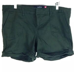 Torrid Dark Green Cuffed Chino Shorts